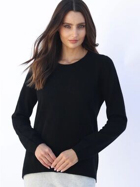 Oats 100% Cashmere Black Crewneck Sweater